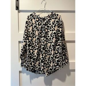 Talbots Woman pink leopard blouse size 1X